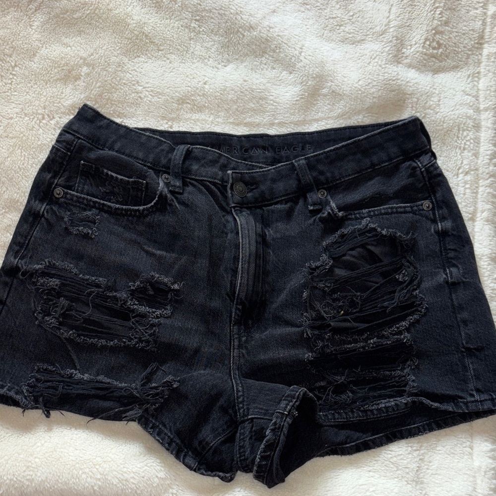 American Eagle Outfitters Dark Distressed Jean Shorts